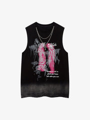 Street Necklace Graffiti Spray-Painted Vest