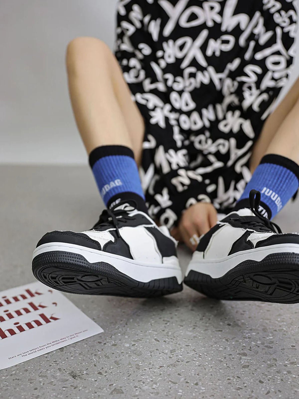 High Street Black And White Board Casual Shoes