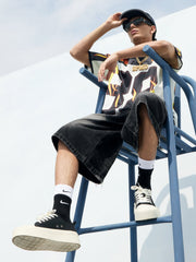 Jersey Style Flame Print T-shirt