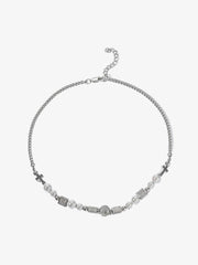 Skull Diamonds Stainless Steel Necklace