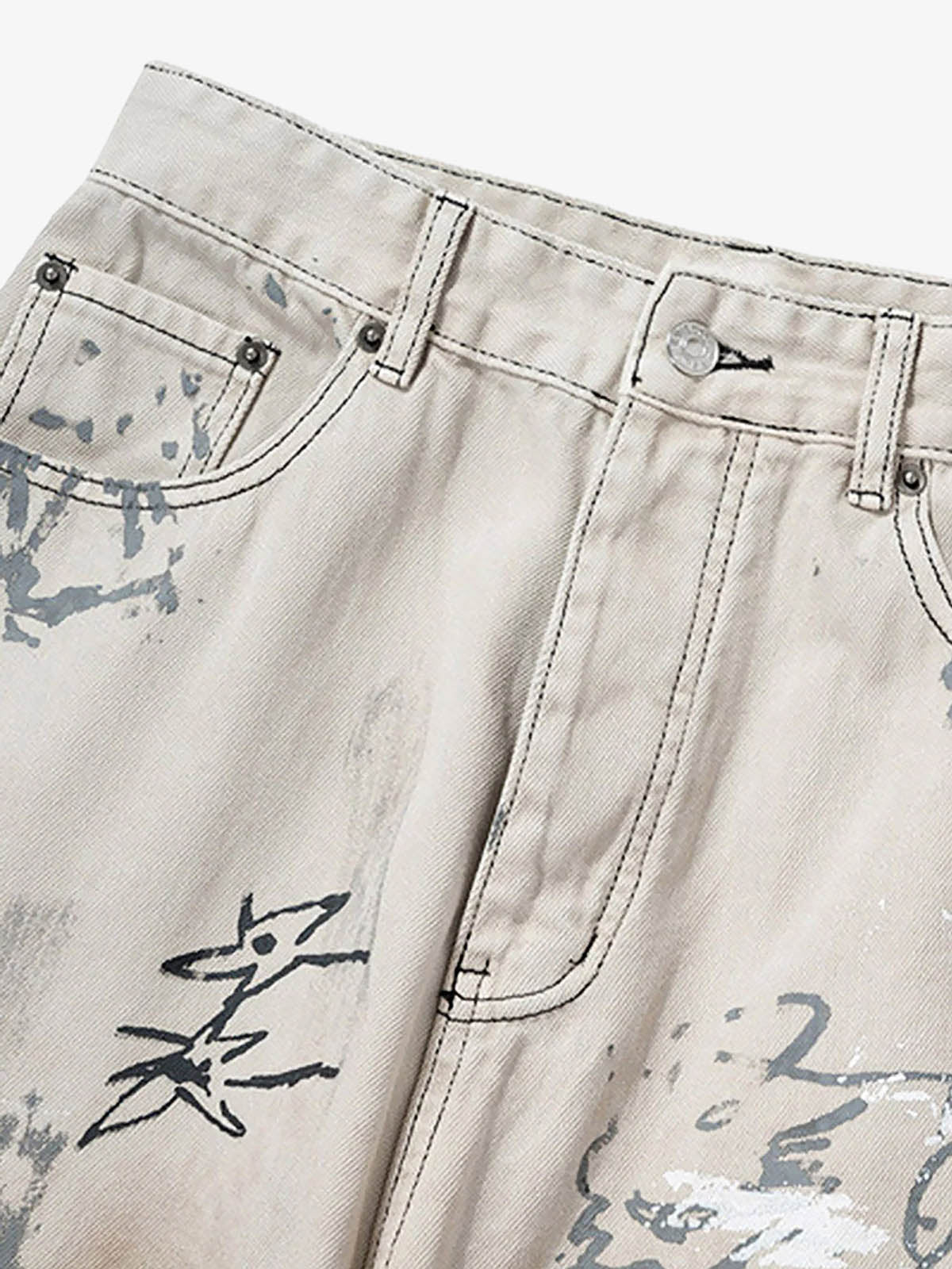 Hand-painted Graffiti Baggy Jeans
