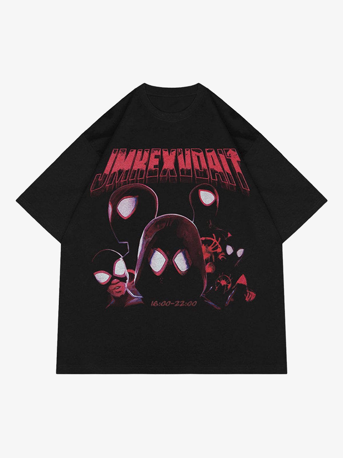 American Retro Fun Printed Street Rap T-shirt