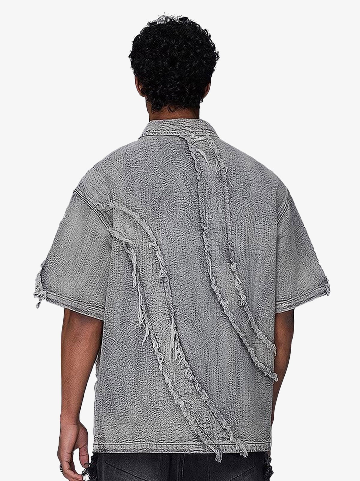 Washed Raw Edge Denim Shirt