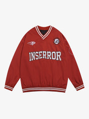 Street V-Neck Baseball-Inspired Sweatshirt
