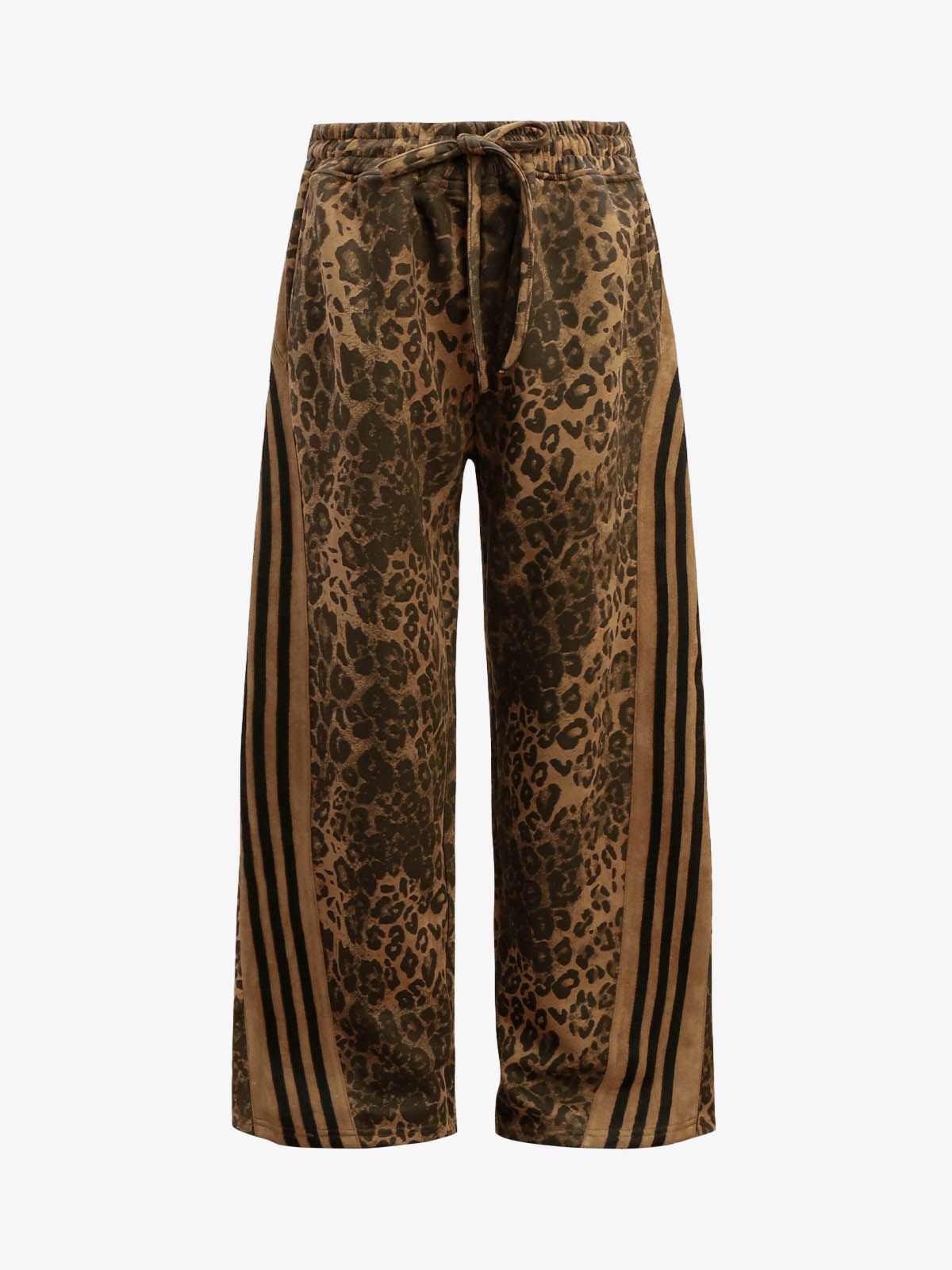 French Terry Cheetah Print Suede Tracksuit