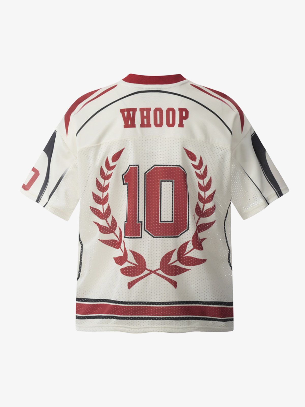 Patchwork Mesh letter Print Jersey T-Shirt