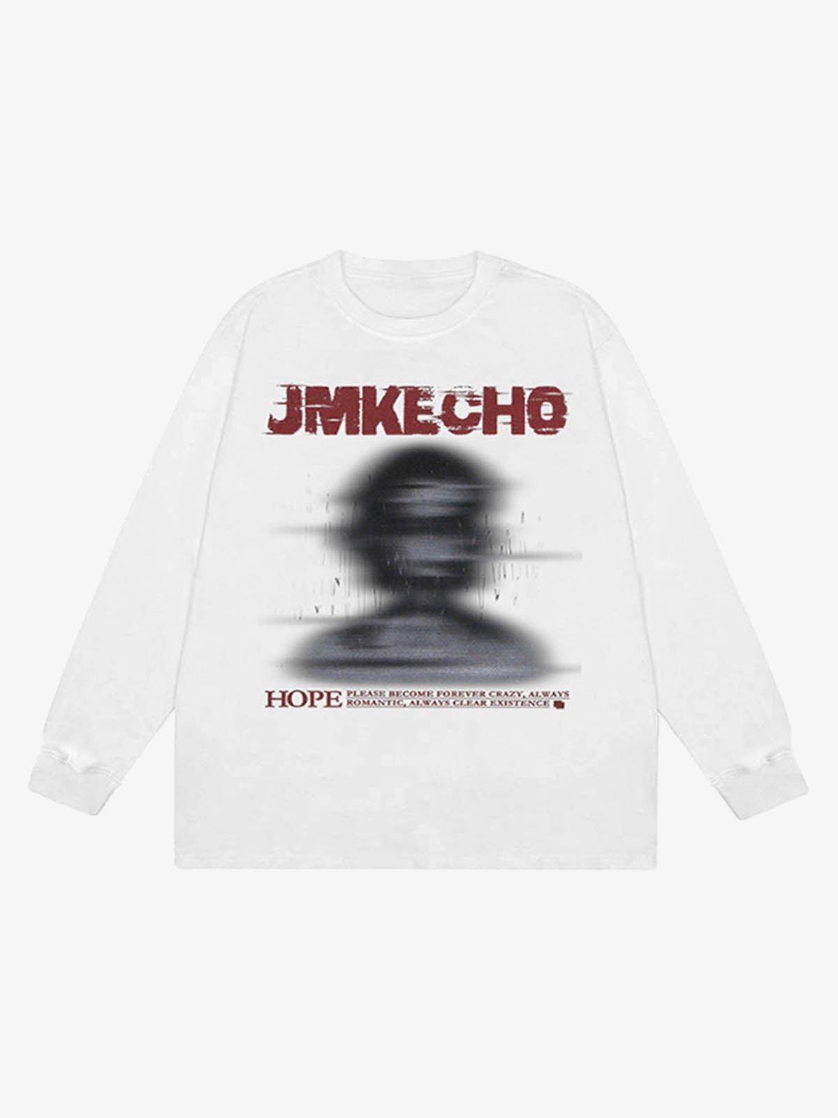 Blurred Silhouette Print Long Sleeve Shirt