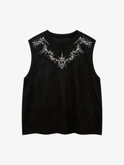 Suede Thorn Embroidered Vest