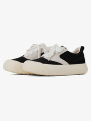 Chunky Round-Toe Color-Block Rap Sneakers