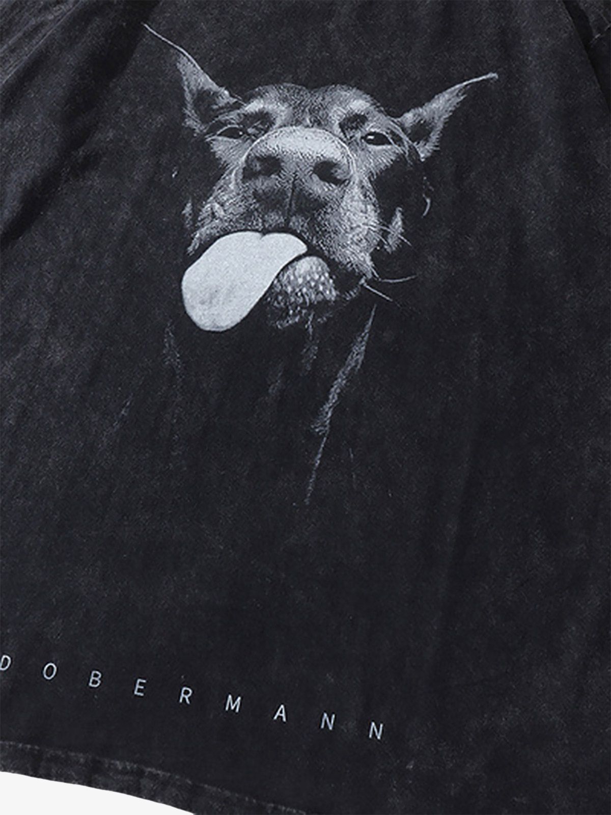 Retro Hip-hop Doberman Print T-shirt
