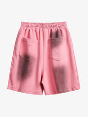 American Retro Spray Paint Casual Shorts