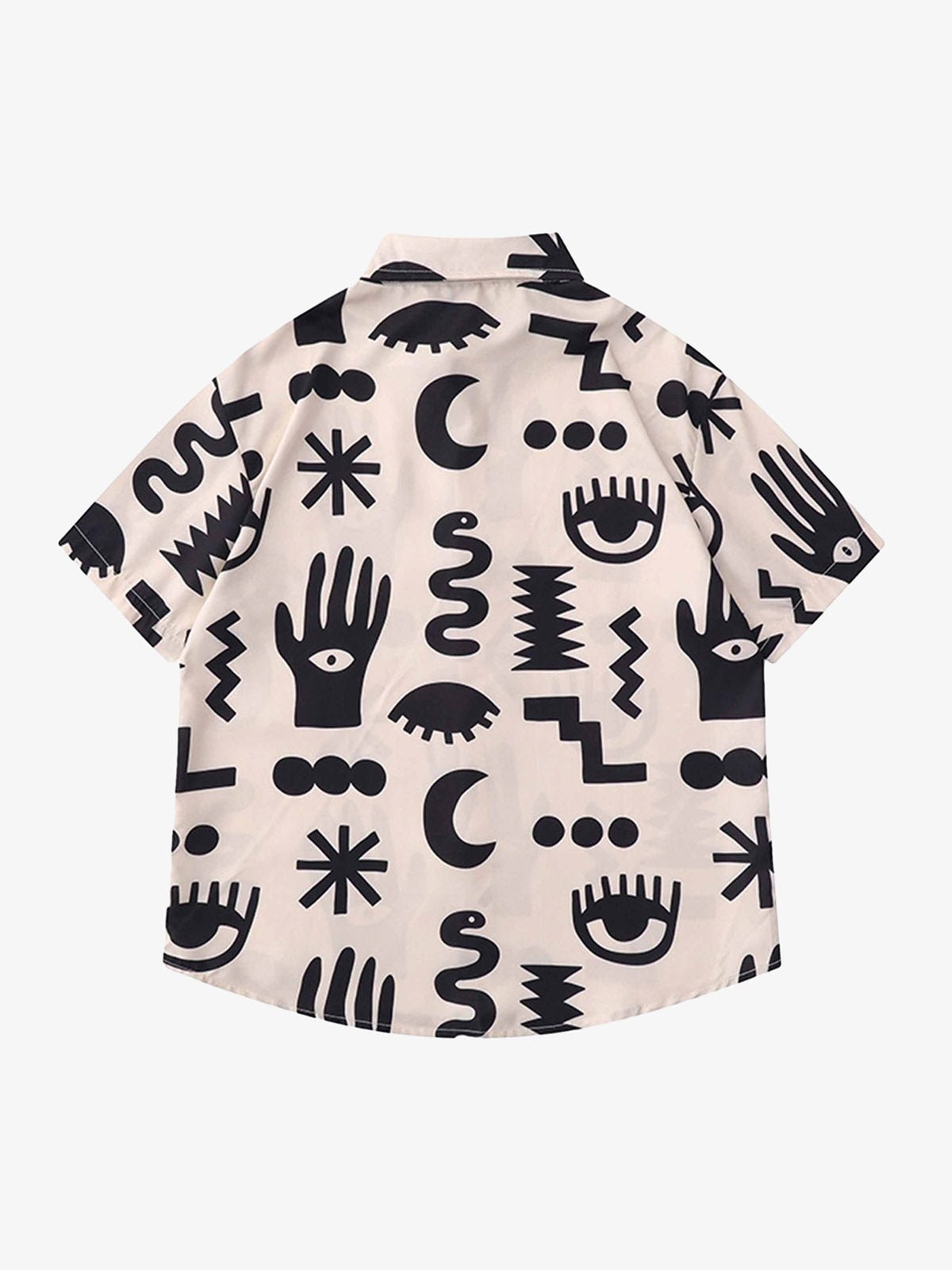 Vintage Full Print Lapel Short Sleeve Shirt