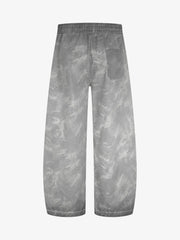 Retro Dirty-Dyed Paratrooper Barrel Pants