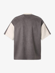 Deconstructed Contrast Color Stitching Printed T-shirt