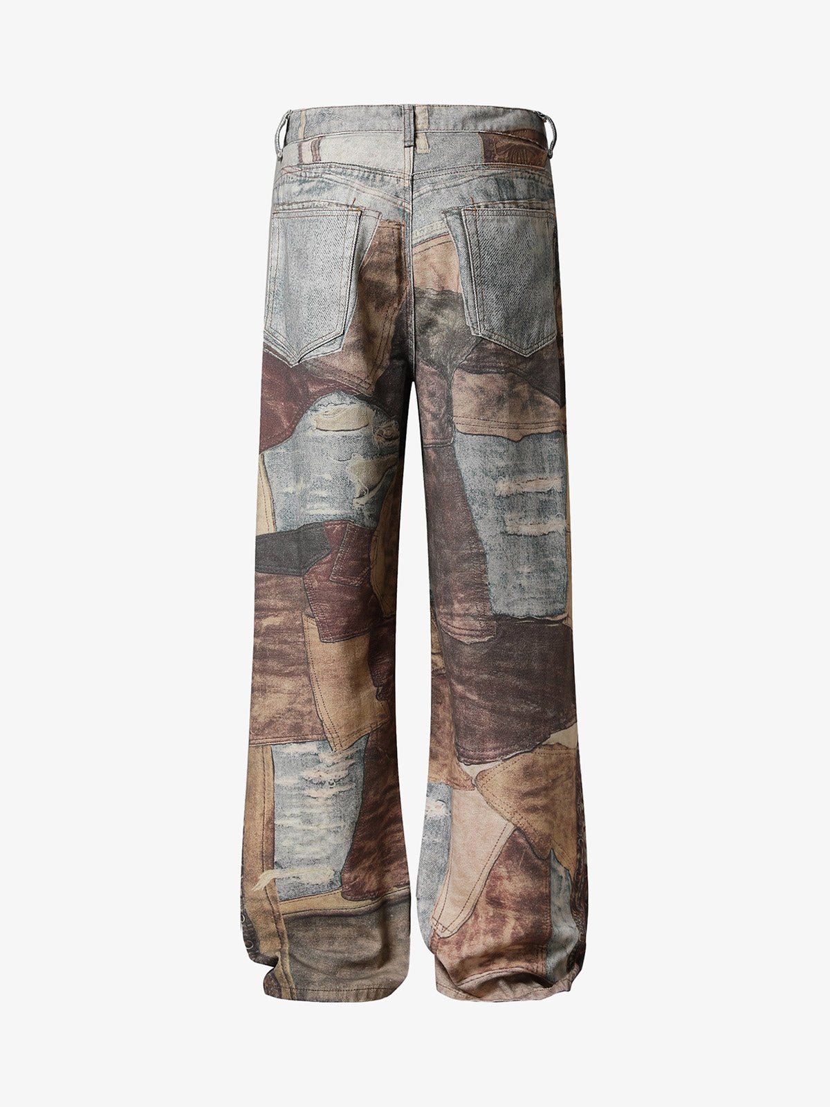 High Street Distressed Washed Printed Jeans