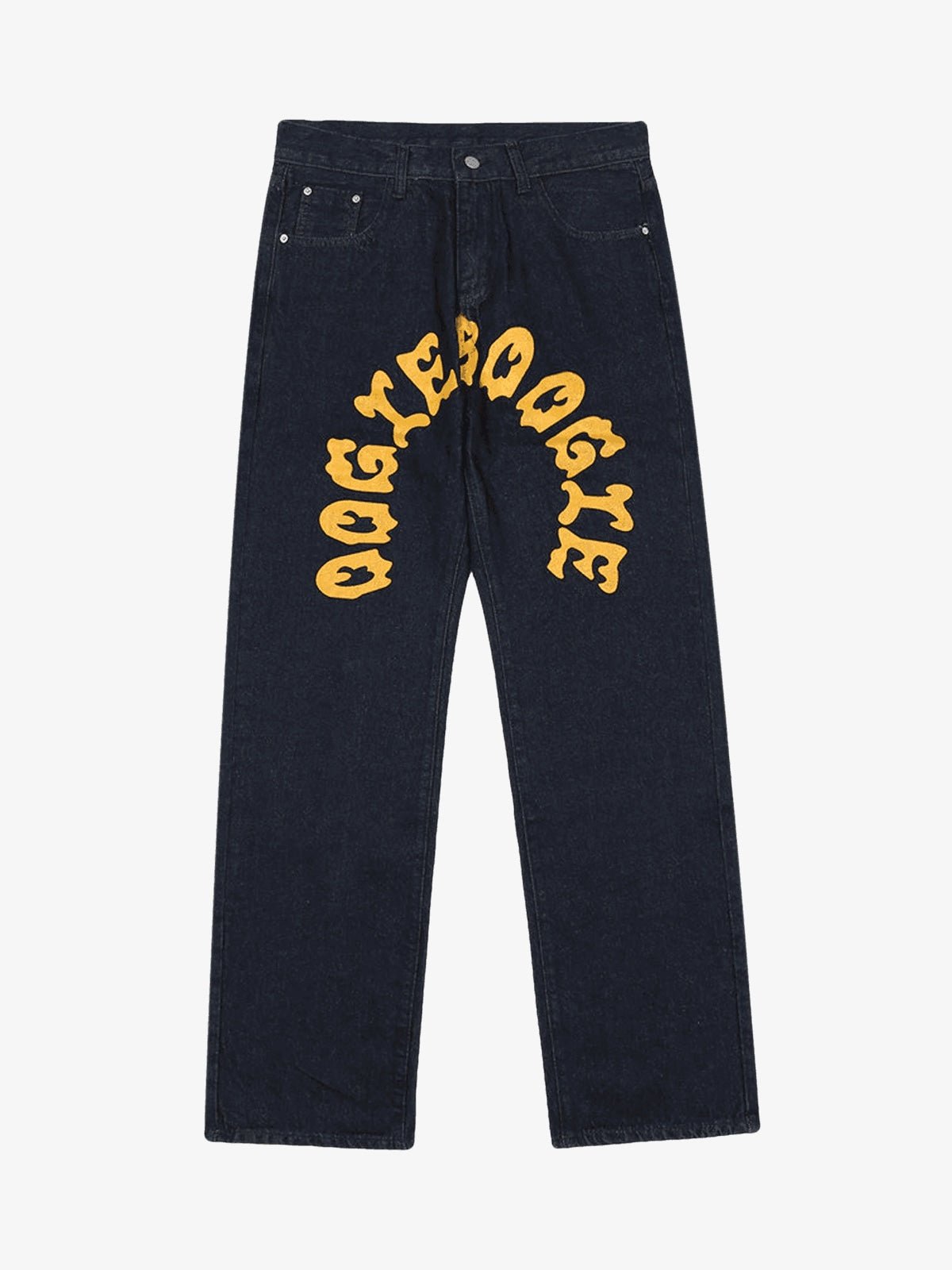 Cartoon Pocket Print Washed Jeans