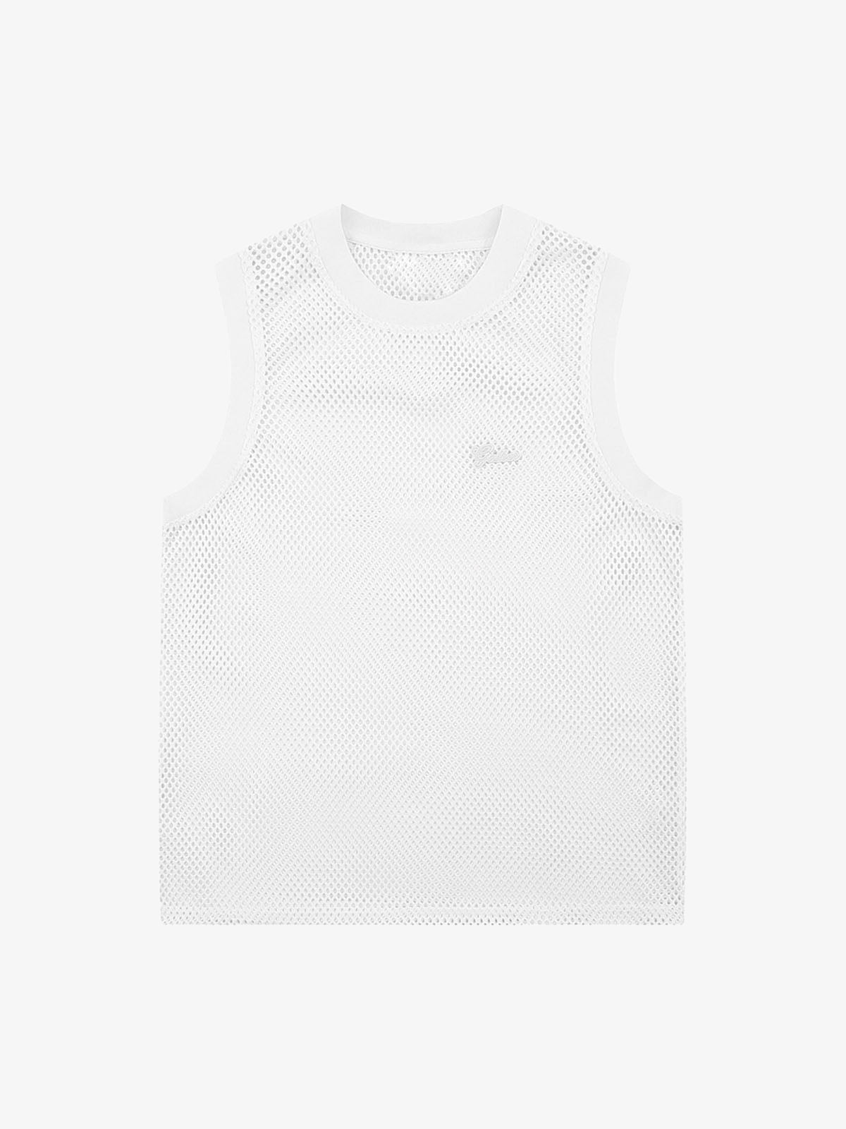 Hollow Sports Mesh Embroidered Letters Vest