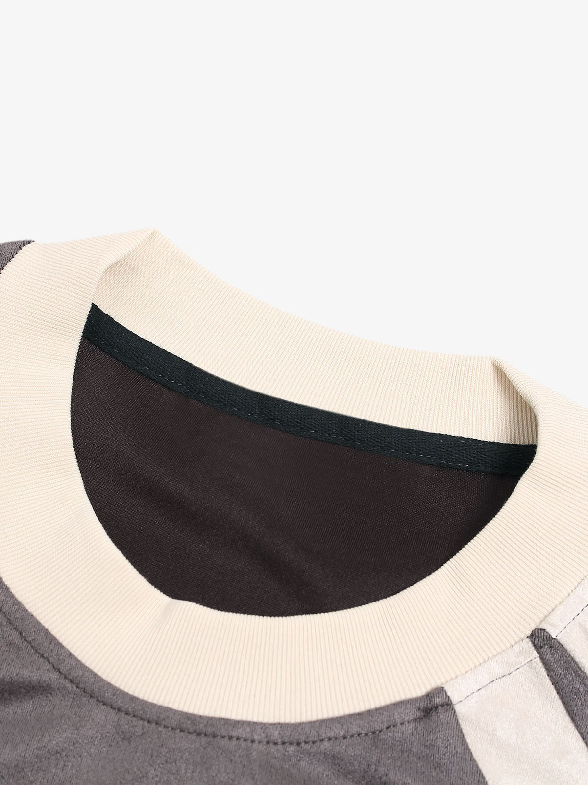 Deconstructed Contrast Color Stitching Printed T-shirt