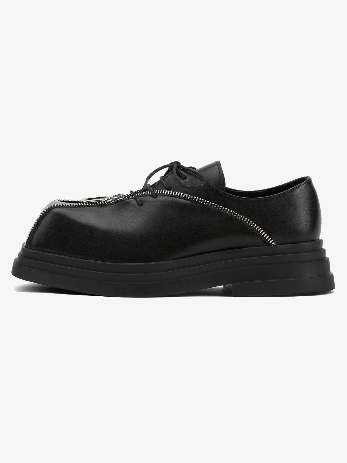 Punk Personality Zipper Design Leather Shoes