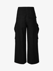 Woven Multi-Pocket Baggy Flared Pants