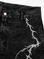 High Street Hip-hop Distressed Washed Jeans