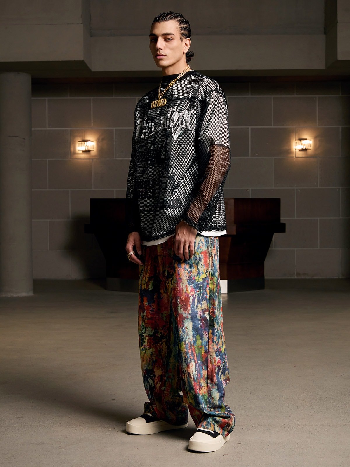 Street Oil Painting Color Straight Jeans