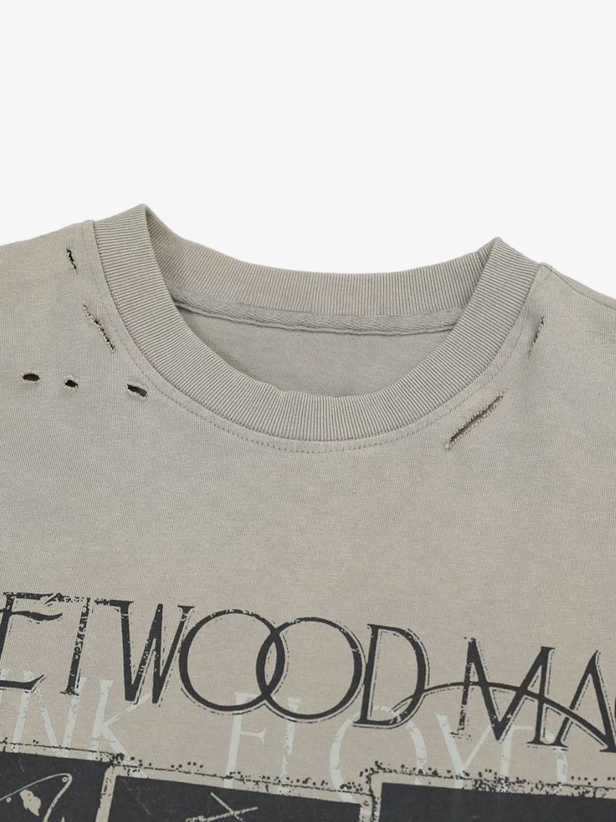 Jersey Distressed Camouflage Faux Two-Piece Graphic T-Shirt
