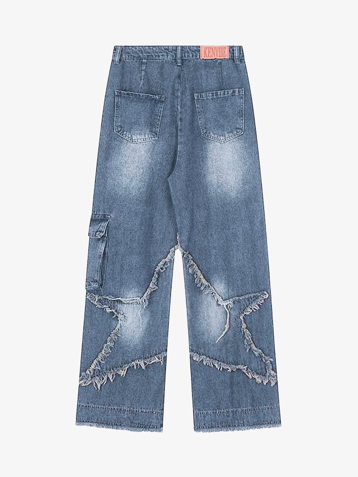 Patch Embroidered Straight-leg Jeans