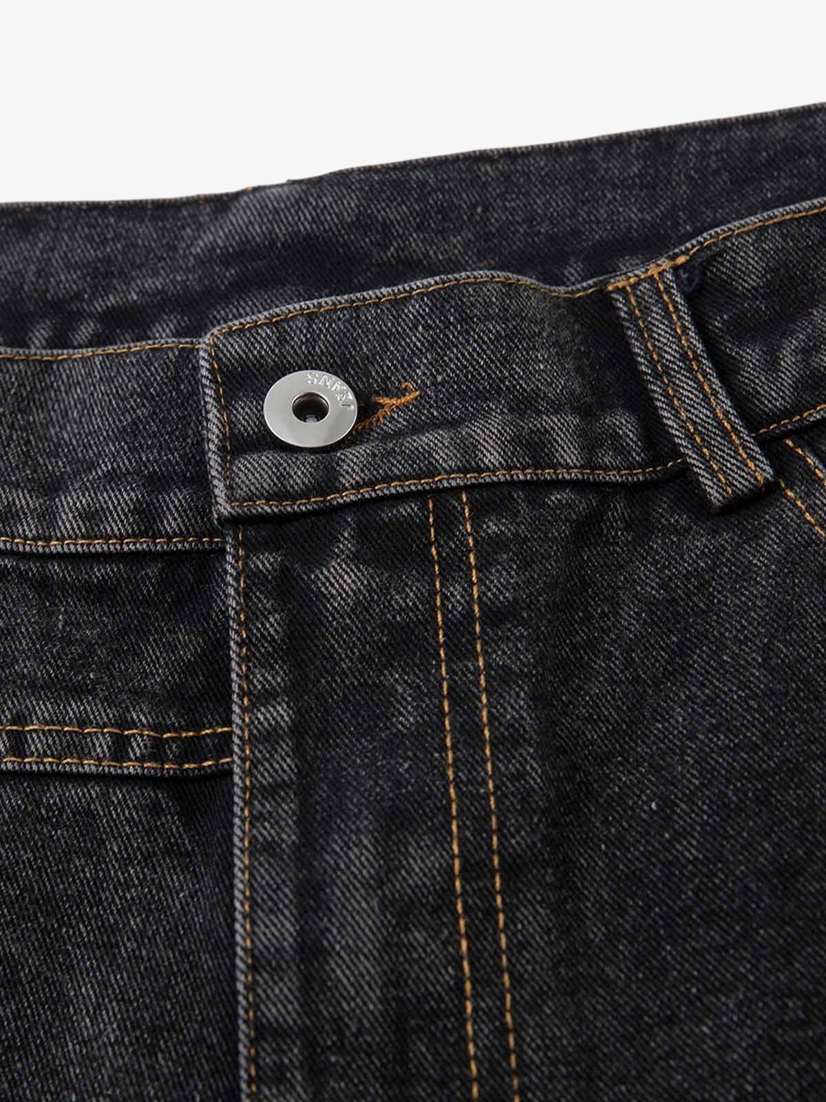 Washed Distressed Deconstructed Split Jeans