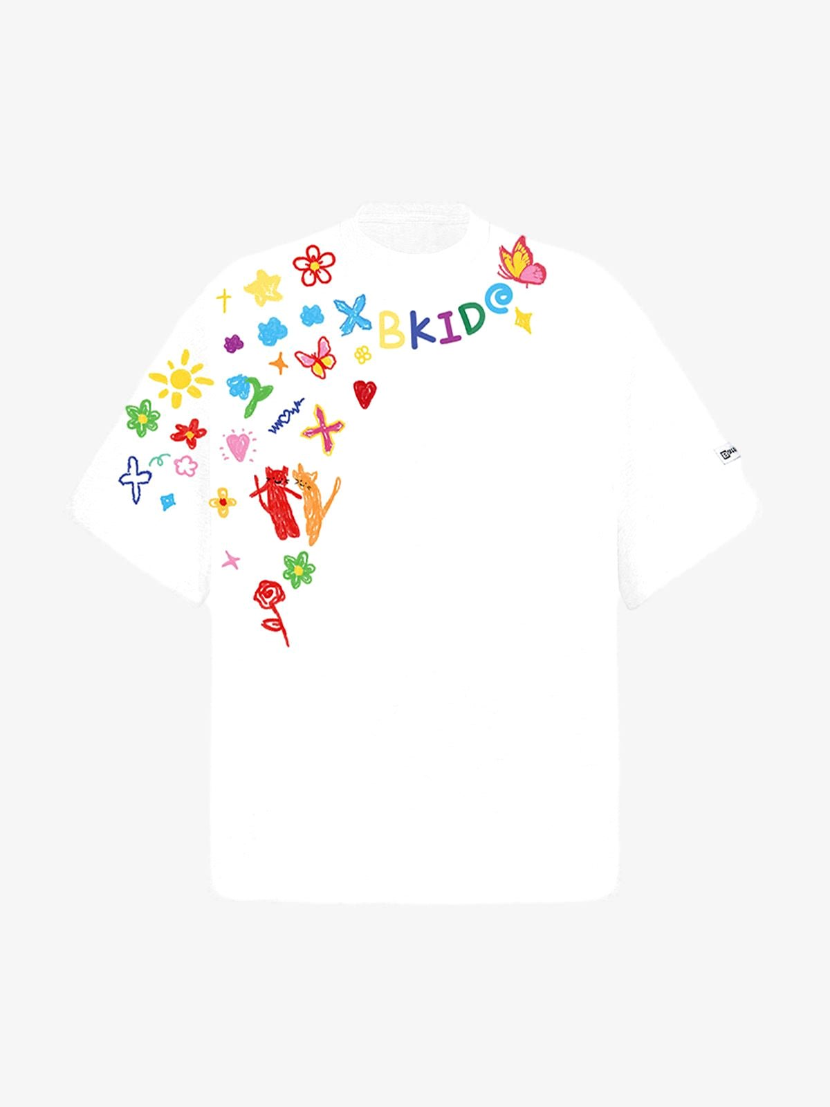 Retro Graffiti Hand-Painted T-Shirt