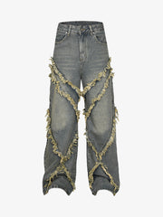 High Street Hip Hop Washed Distressed Jeans