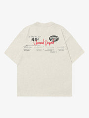 Retro Hip-hop Black And White Sticker T-shirt