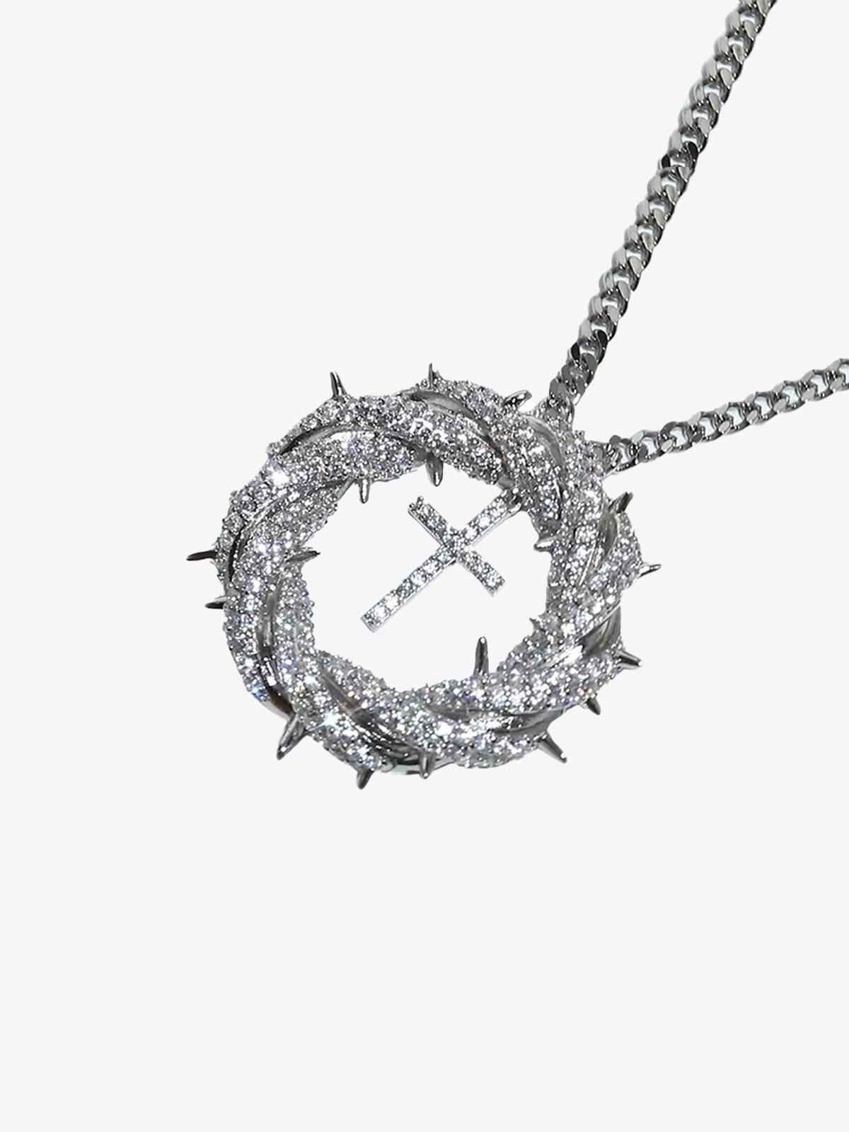 Twisted Cross Zircon Pendant Copper Necklace