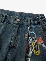Camouflage Patchwork Workwear Straight Jeans