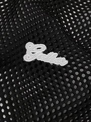 Hollow Sports Mesh Embroidered Letters Vest