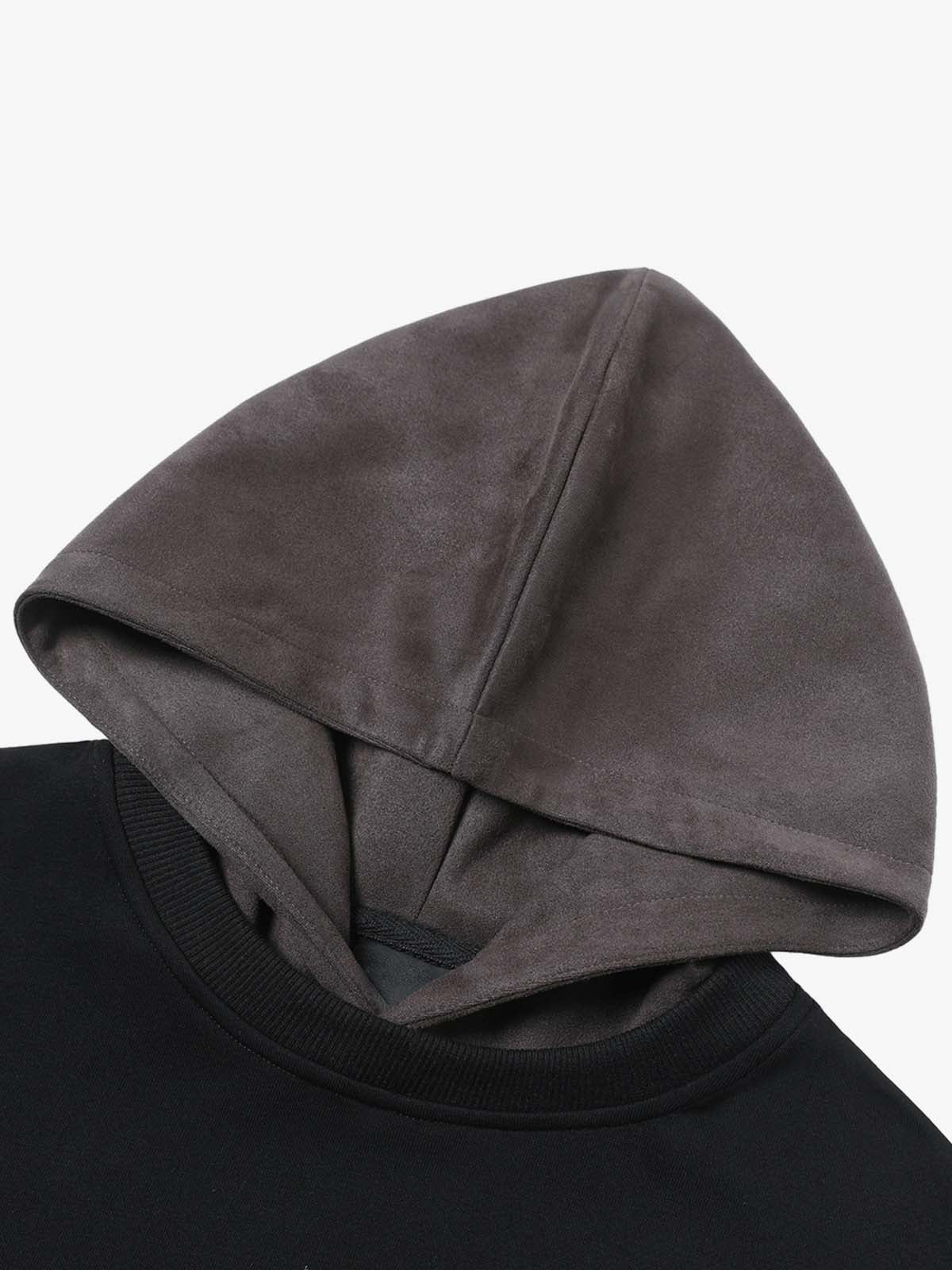 Street Faux Two-Piece Suede Hoodie