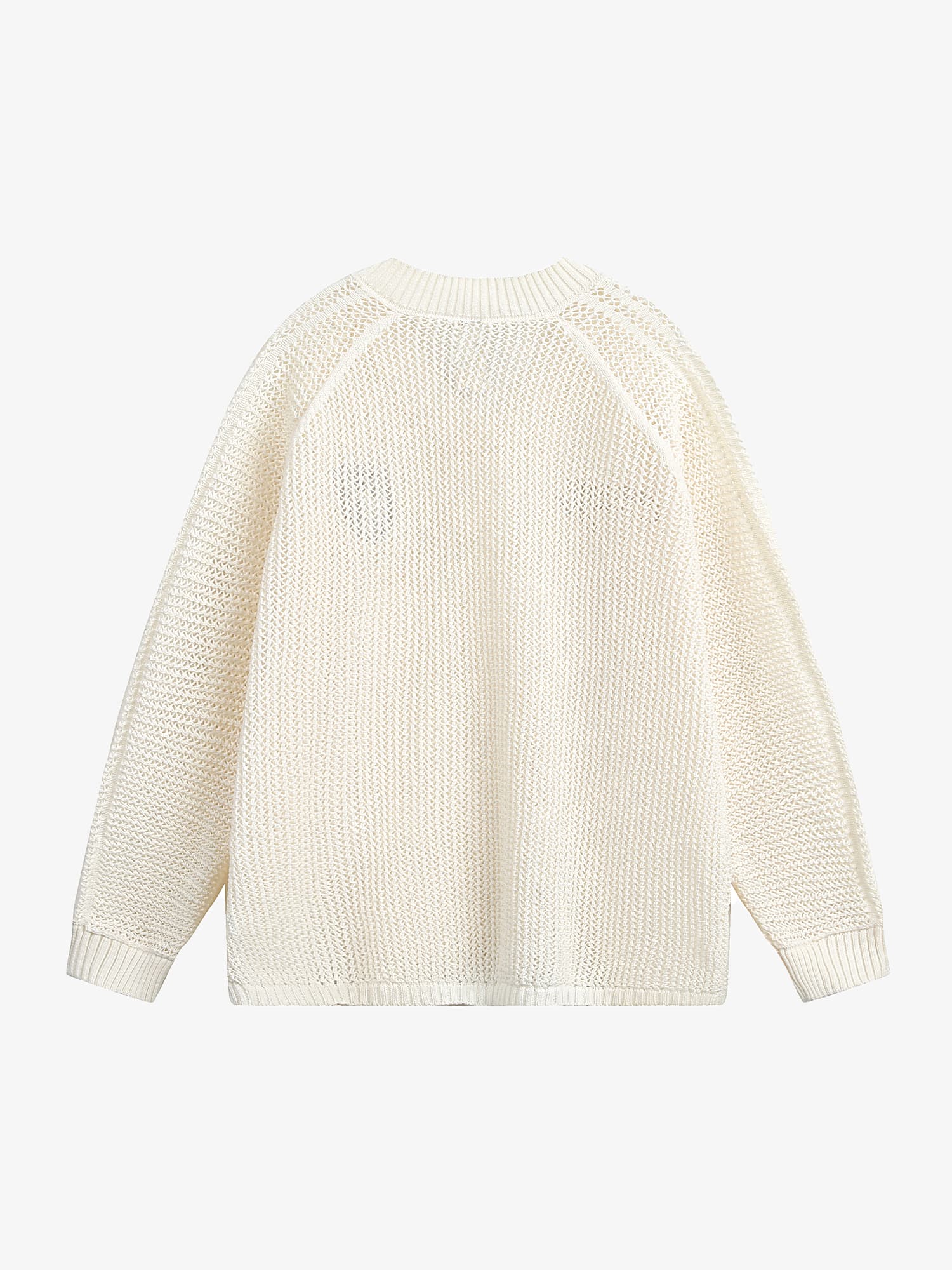 Vintage Ripped Long Sleeve Knitted Jersey V-Neck Sweater