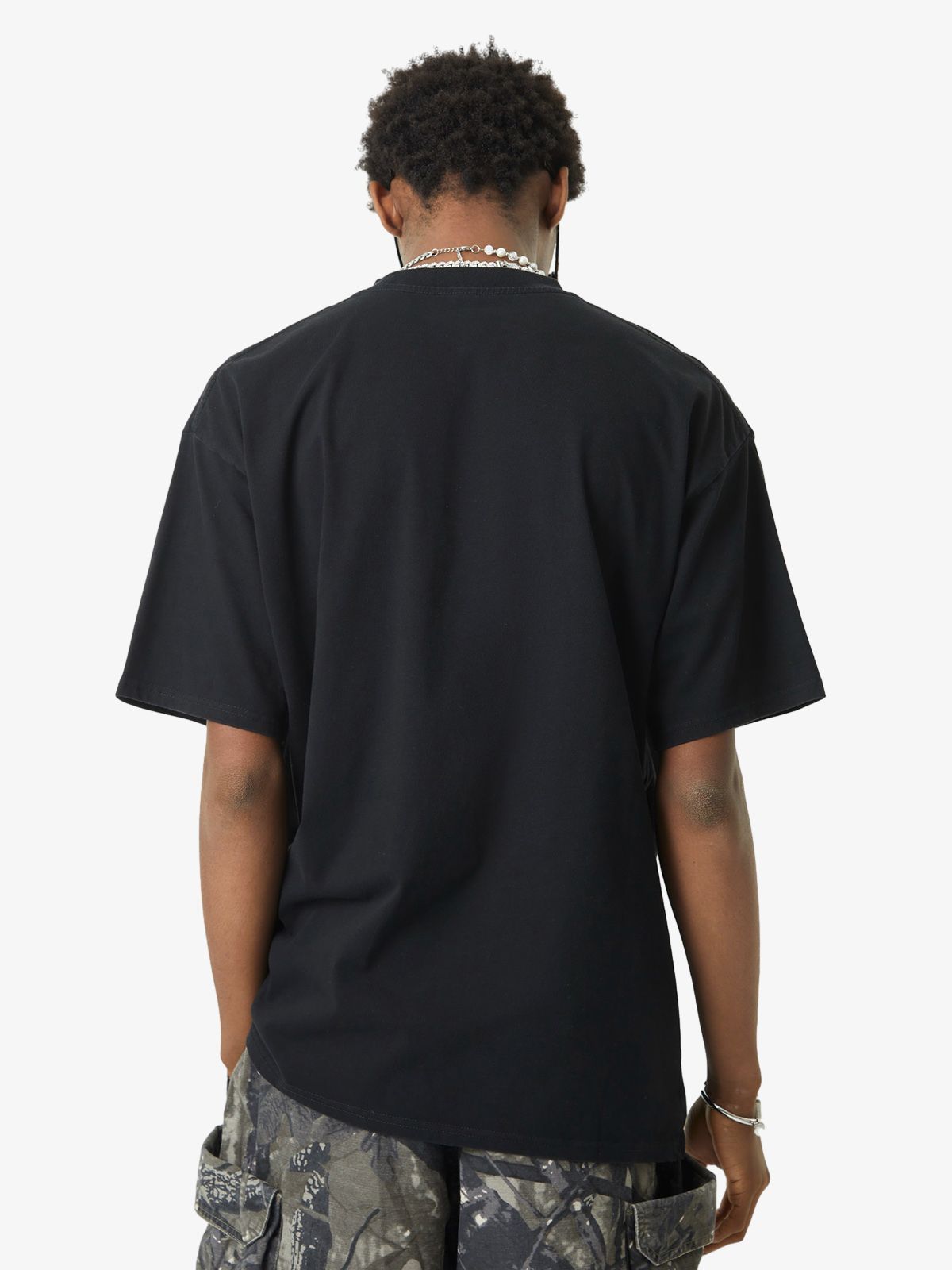 Street Contrast Color Embroidered T-shirt
