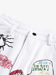 Graffiti Art Denim Shorts