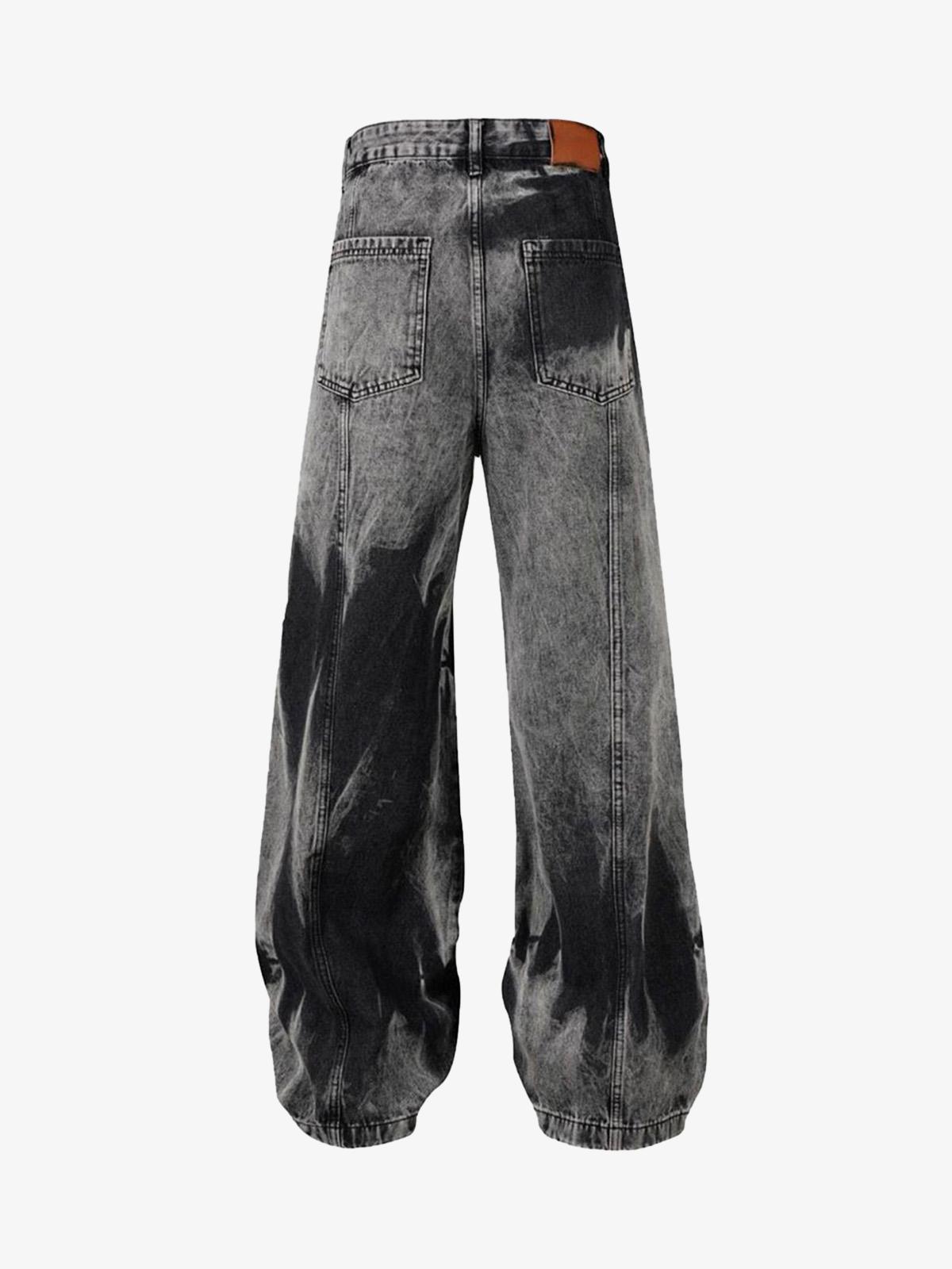 High Street Washed Distressed Work Jeans