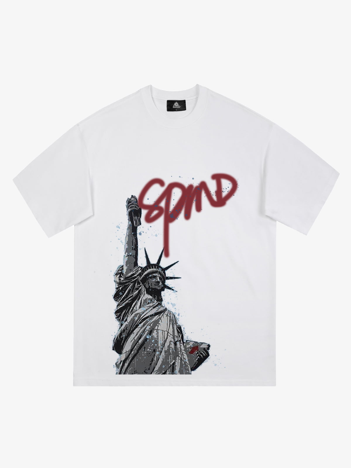 Orginal Funny Graffiti Statue Of Liberty Print T-shirt