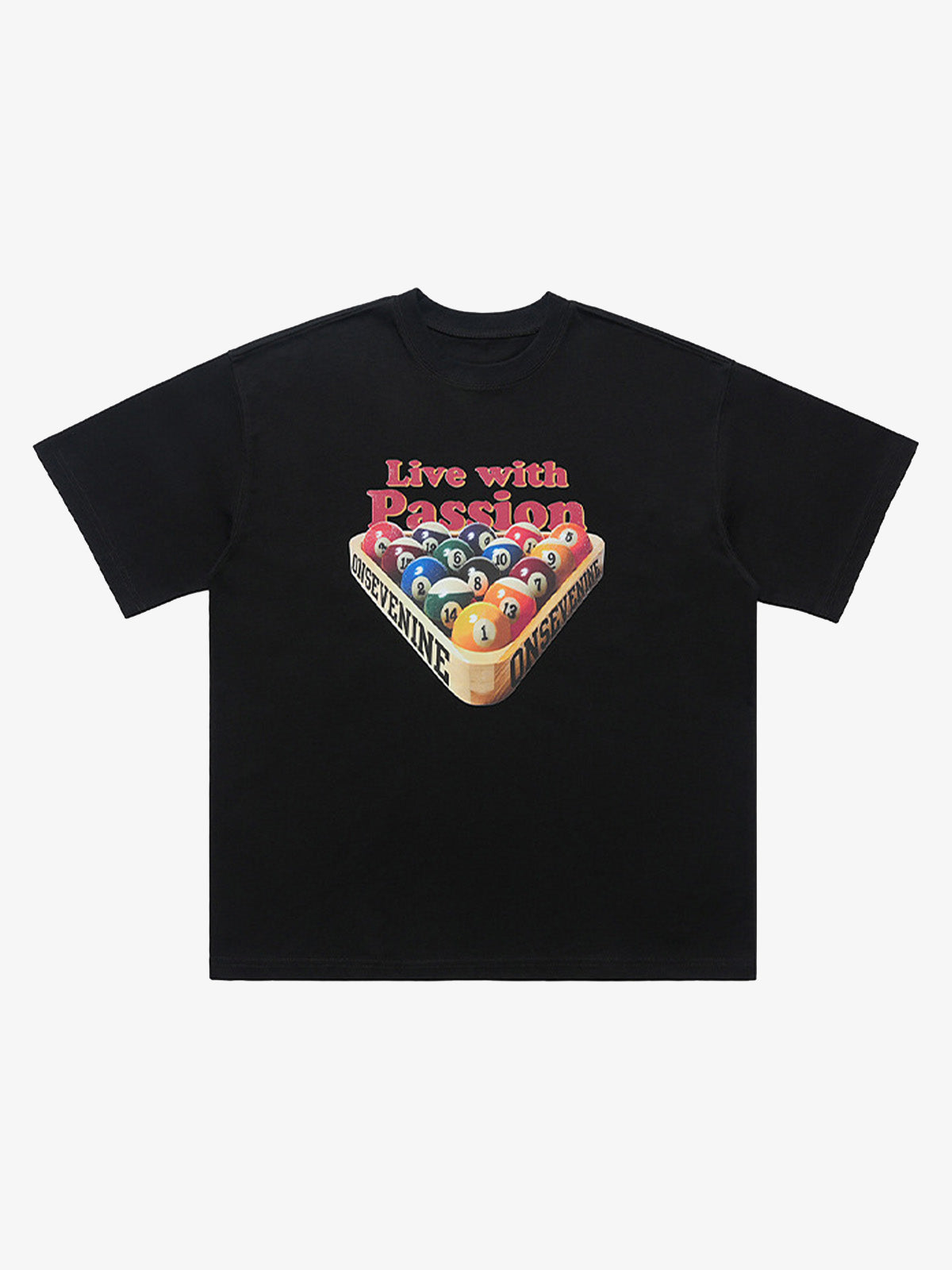 Retro Billiards Letter Print T-Shirt