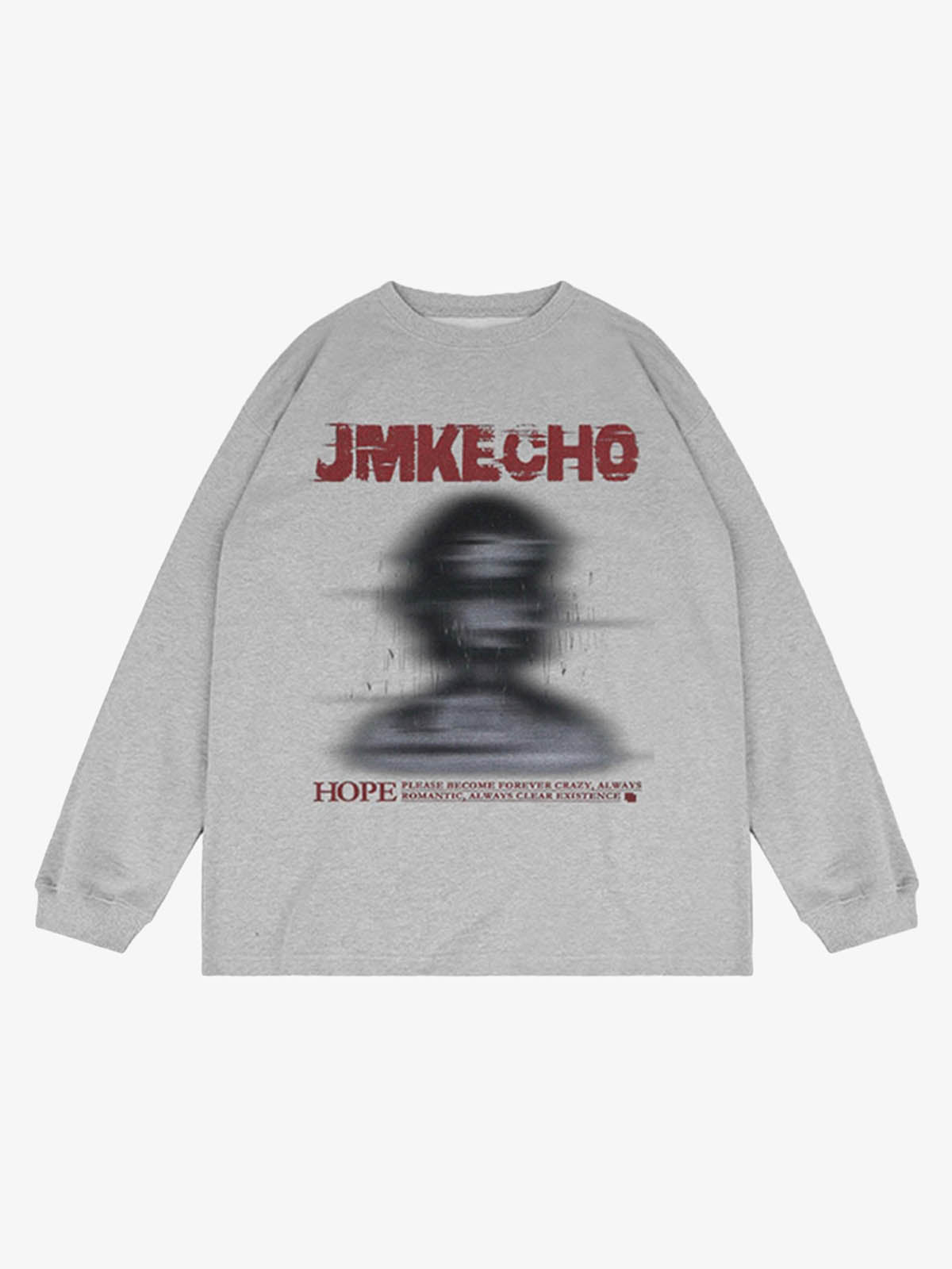 Blurred Silhouette Print Long Sleeve Shirt