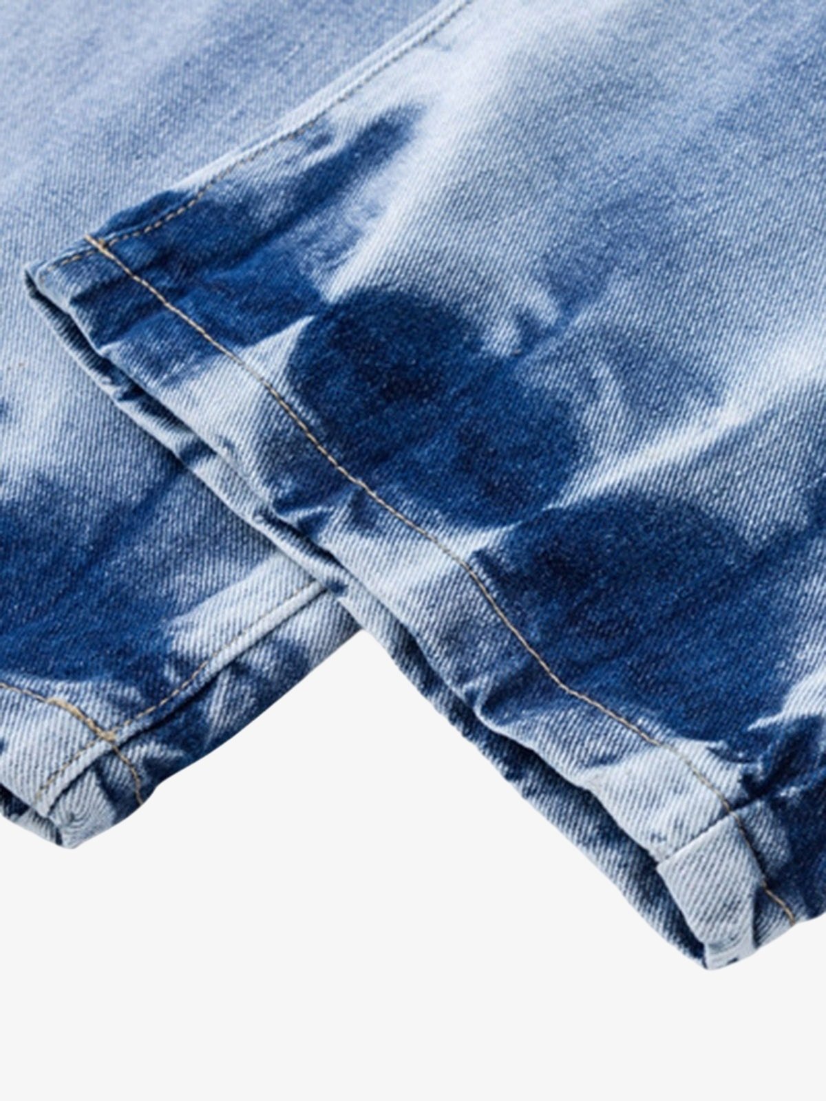 Niche Design Letter Embroidered Tie-dye Gradient Jeans