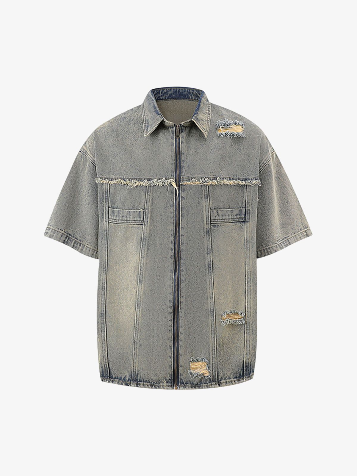 Denim Distressed Ripped Suit