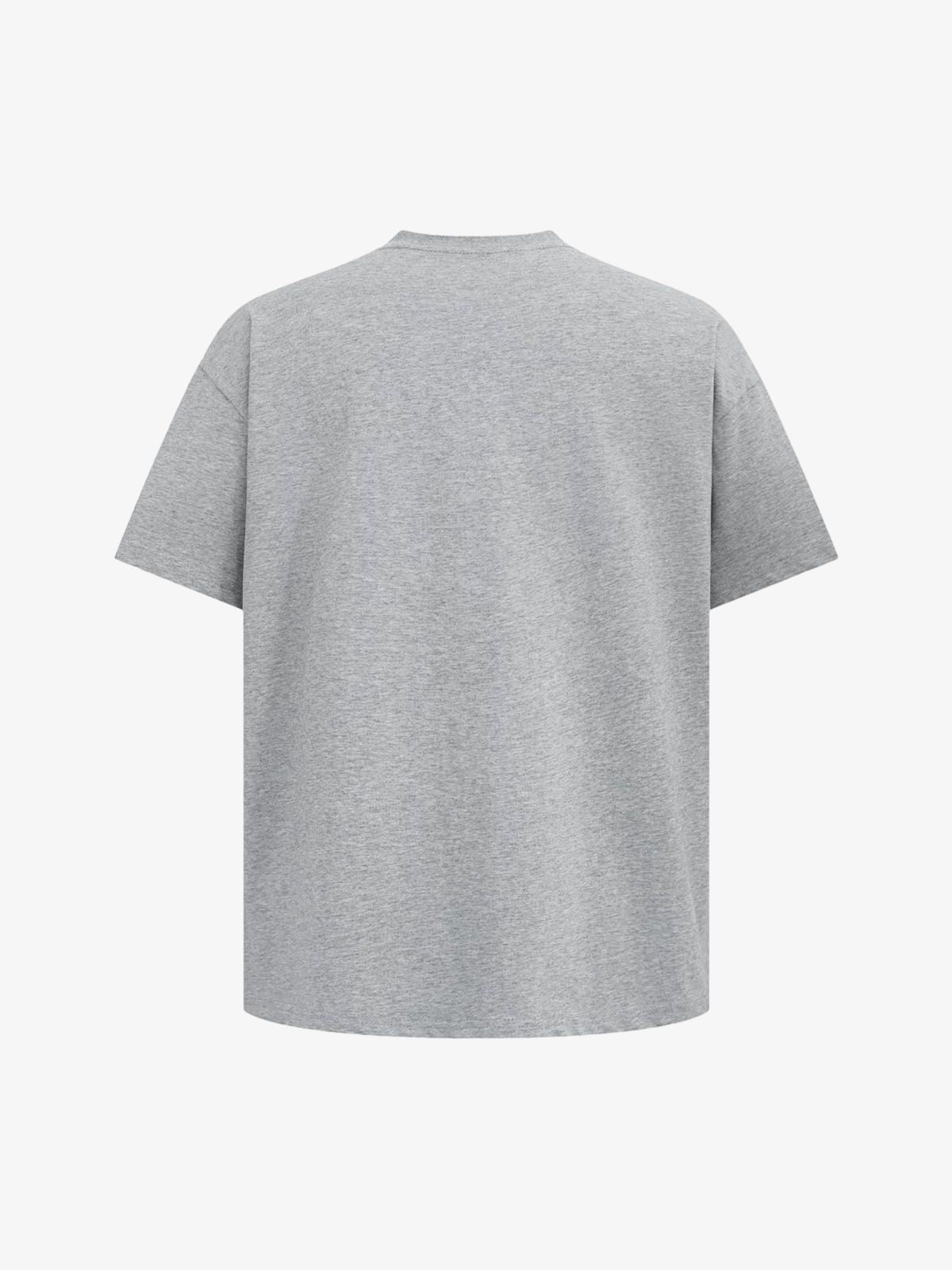 Retro Contrast Color Stitching Embroidered Letter T-shirt