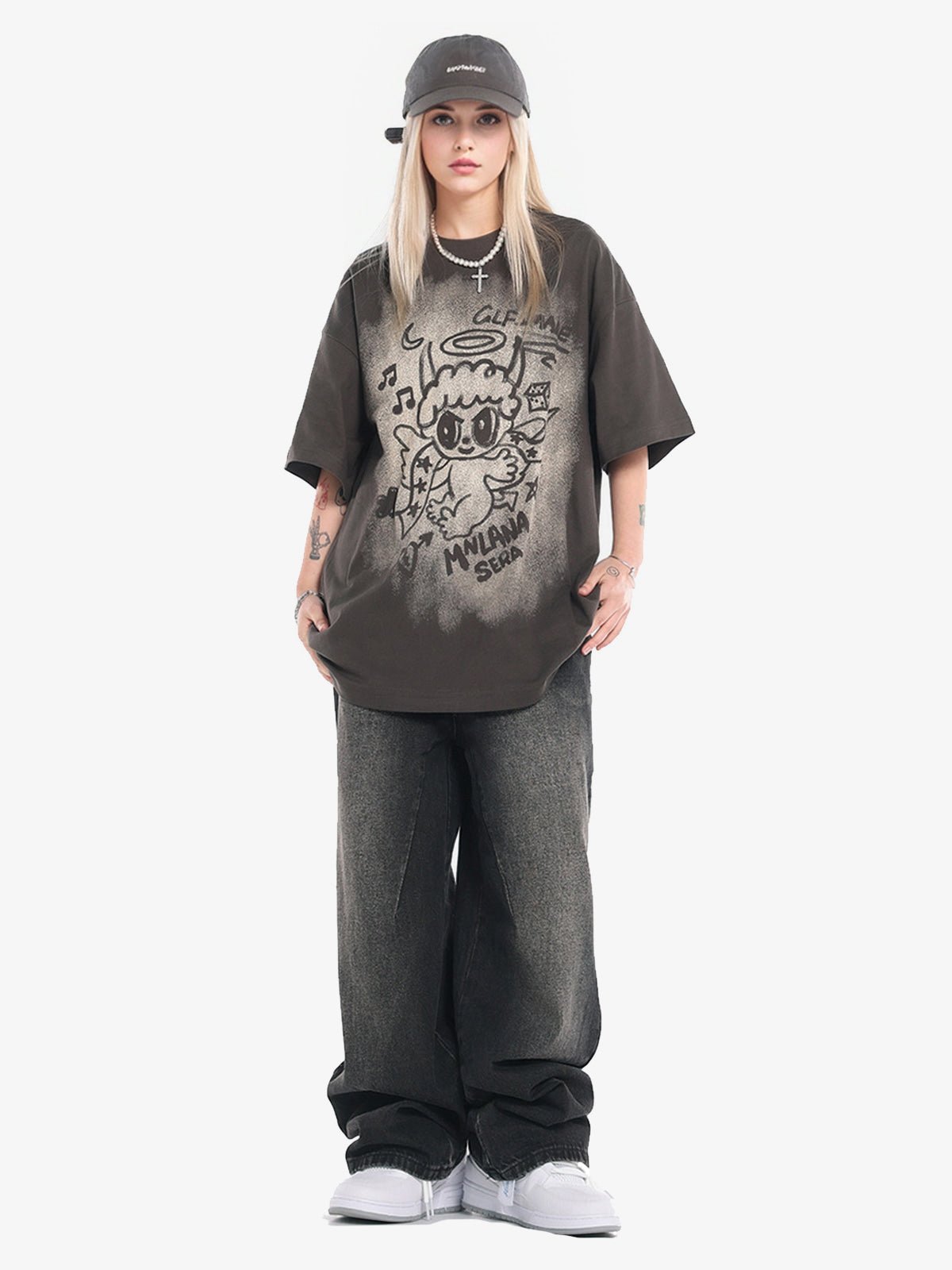 Oversized Angel Graphic T-Shirt