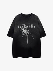 Retro High Street Spider Pattern Foam T-shirt