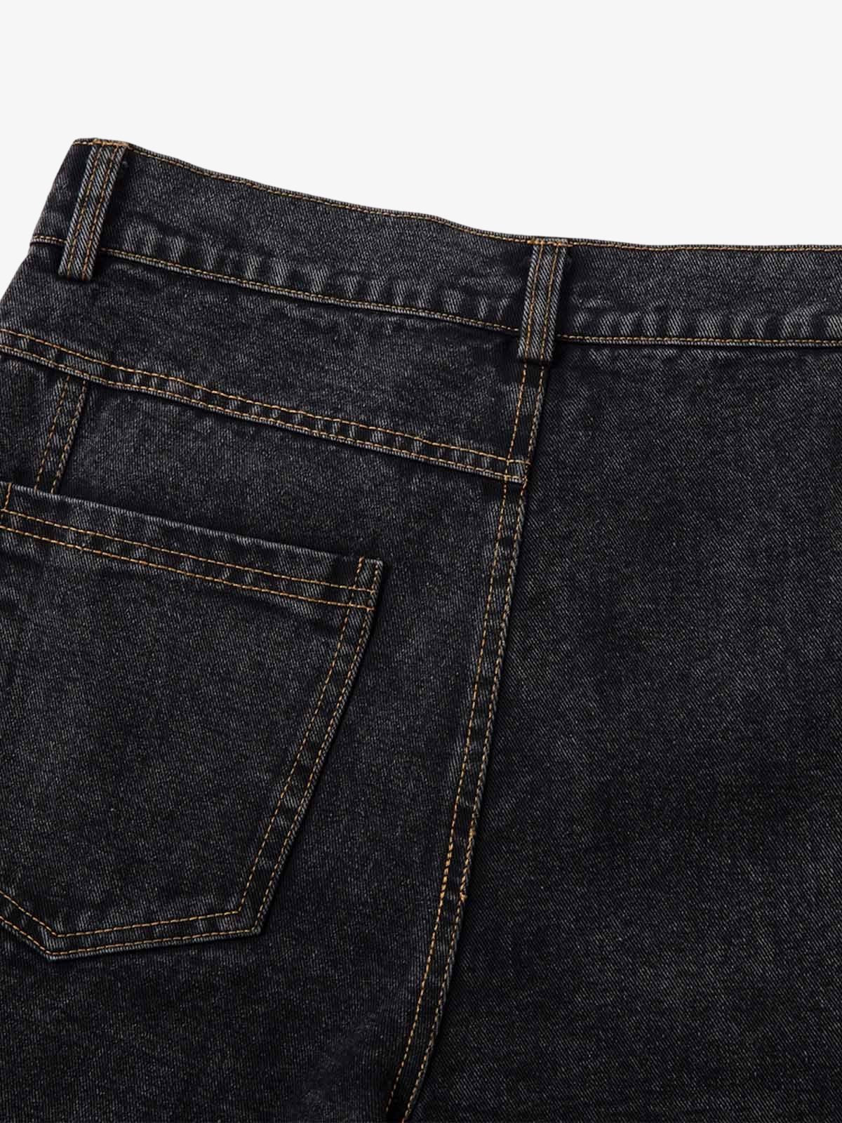 Washed Distressed Deconstructed Split Jeans