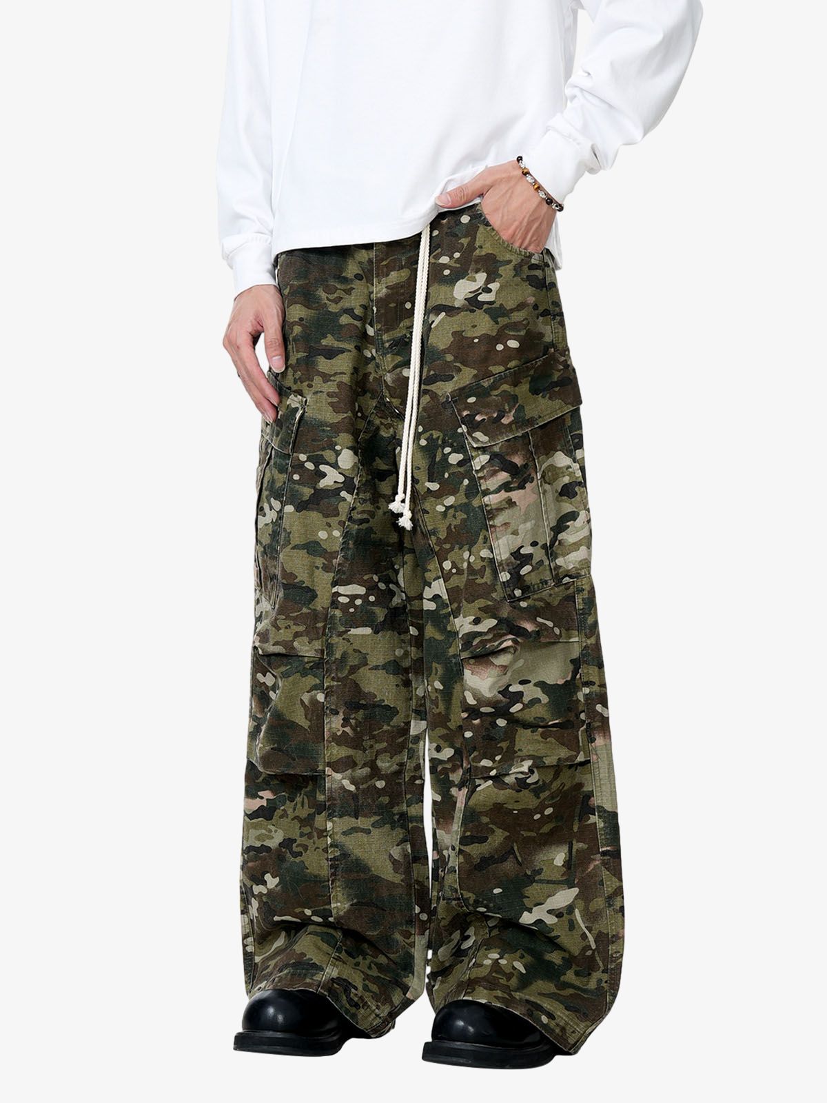 Camouflage Drawstring Cargo Pants